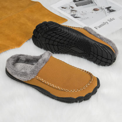 Men's Comfort Winter Warm Fleece Lined Casual Slippers Waterproof Indoor Outdoor Non-slip House Shoes