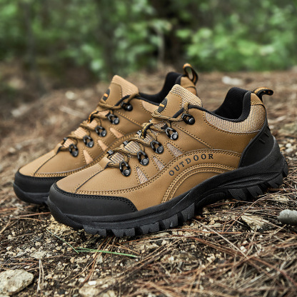 MEN'S LEATHER COMFORTABLE OUTDOOR CASUAL HIKING SHOES