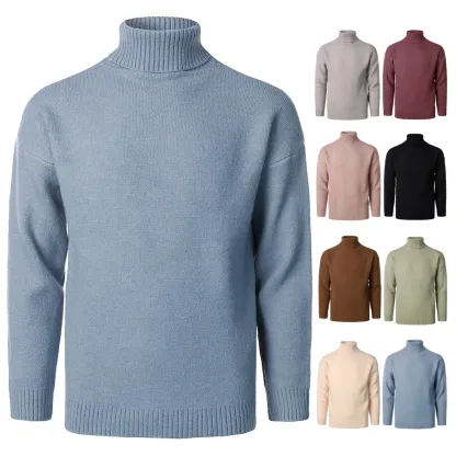 Solid Color High Collar Casual Loose Cashmere Sweater