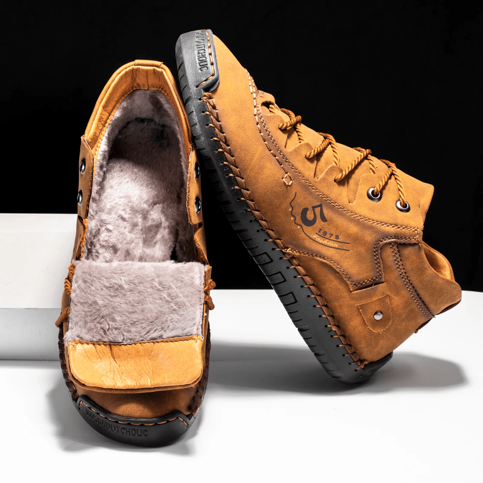 Roman High Shoes - Men Casual Leather Vintage Hand-stitching Ankle Boots