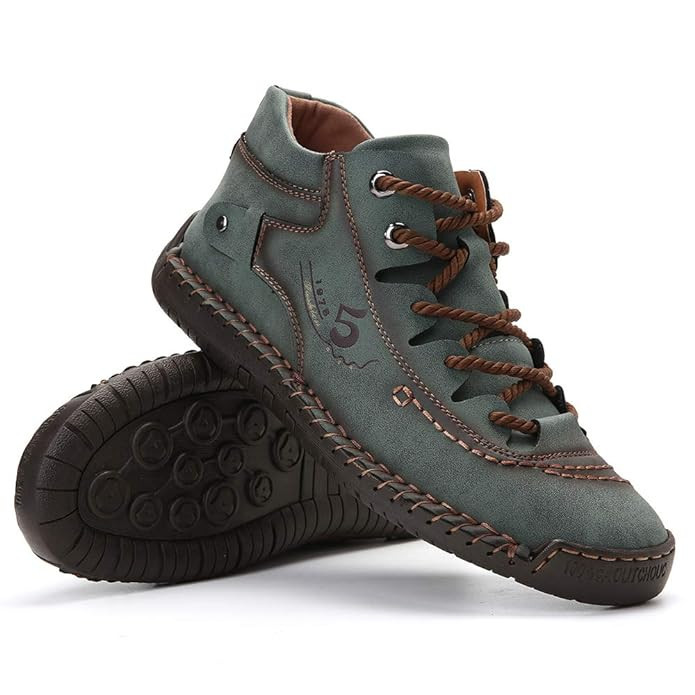 Roman High Shoes - Men Casual Leather Vintage Hand-stitching Ankle Boots