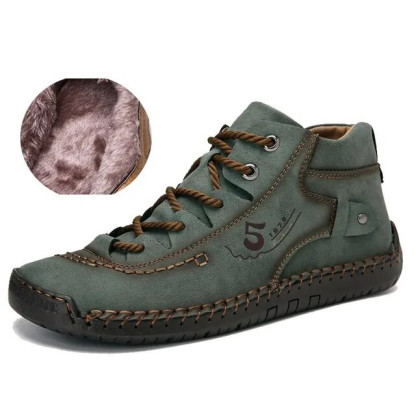 Roman High Shoes - Men Casual Leather Vintage Hand-stitching Ankle Boots