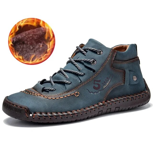 Roman High Shoes - Men Casual Leather Vintage Hand-stitching Ankle Boots