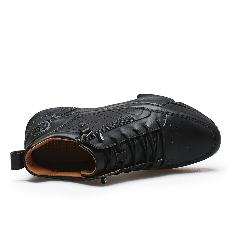 Men's Handmade Premium Leather Slip-On Driving Boots – Wide Toe, Arch Support, Waterproof, Non-Slip & Pressure-Relief Comfort