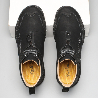 Men's Orthopedic Walking Shoes - Stable Leather Upper | Wide Toe Fit | Healthy Blood Flow | Arch Support Inside | Waterproof | Pressure Relief