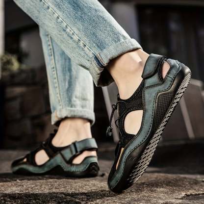 Men's Genuine Leather Non-slip Sandals - Perfect for Outdoor Walking and Hiking