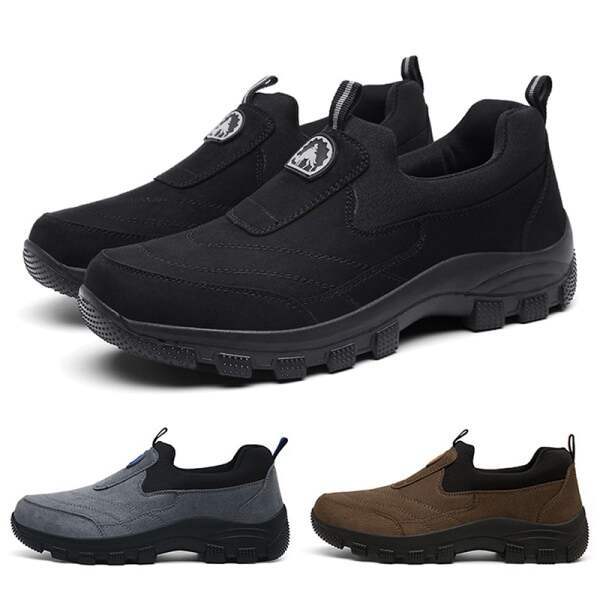 🔥Bestseller – Männer Outdoor wasserdichte Leder Wildleder Schuhe Casual Walking Wanderschuhe