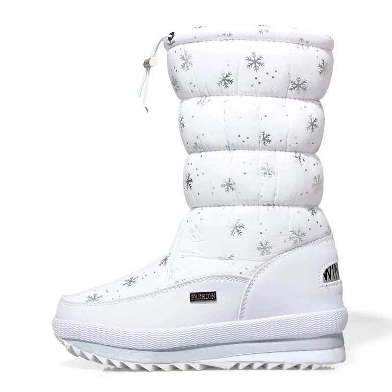 Ideales Geschenk - Hochwertiger, rutschfester und wasserdichter Schneestiefel aus Kunstfell für Damen