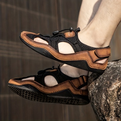 Men's Genuine Leather Non-slip Sandals - Perfect for Outdoor Walking and Hiking