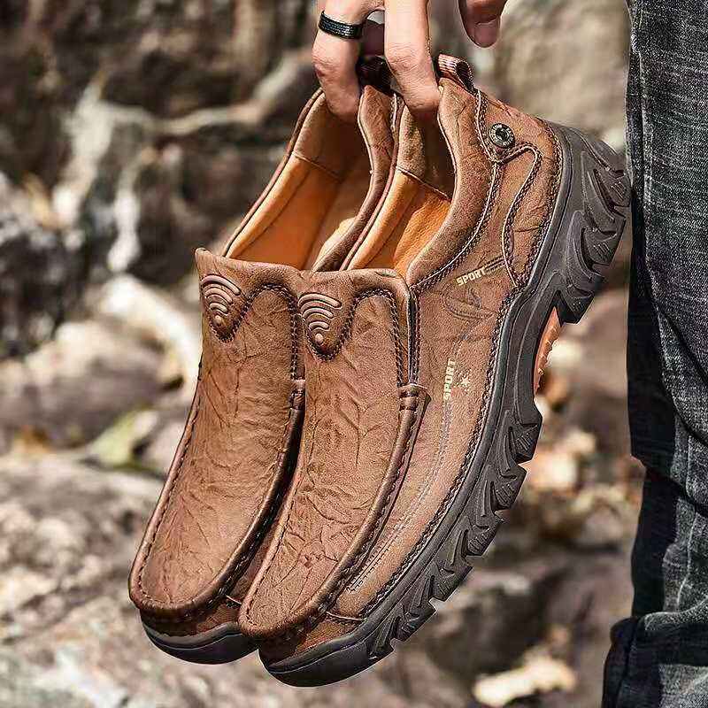 🔥Heißer Verkauf🎁 - 50 % RABATT 🎉 Wasserdichte, rutschfeste, lässige Herren-Loafer aus echtem Leder