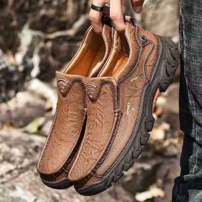 🔥Heißer Verkauf🎁 - 50 % RABATT 🎉 Wasserdichte, rutschfeste, lässige Herren-Loafer aus echtem Leder