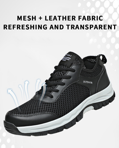 Rutschfeste Outdoor-Bergsteigen-Schuhe aus Leder und Mesh für Herren