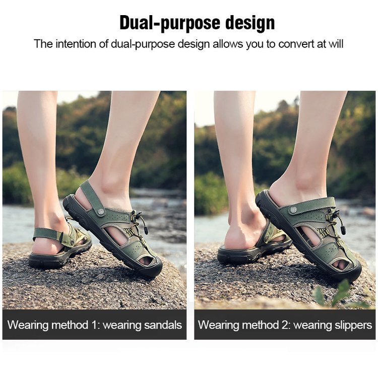 Men's Casual Sandals Leather Outdoor Water Shoe