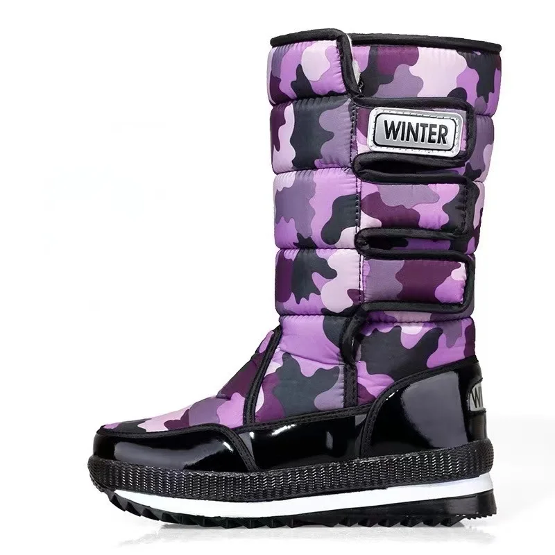 Ideales Geschenk - Hochwertiger, rutschfester und wasserdichter Schneestiefel aus Kunstfell für Damen