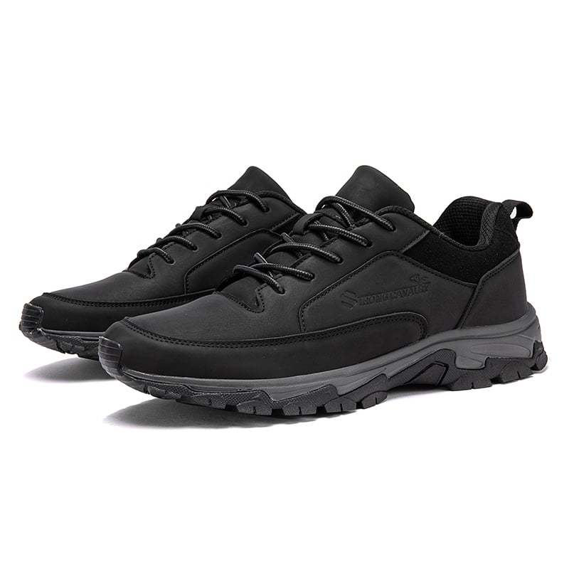 Men's Comfortable Leather Sneakers with Arch Support & Shock Absorption