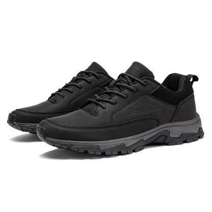 Men's Comfortable Leather Sneakers with Arch Support & Shock Absorption