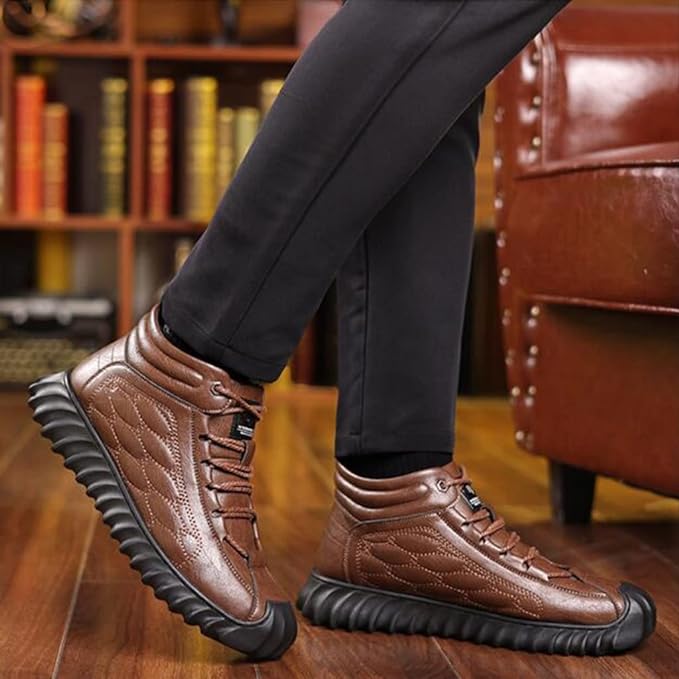 Wasserdichte, Rutschfeste Und Warme Orthopädische Ledersneaker Für Herren