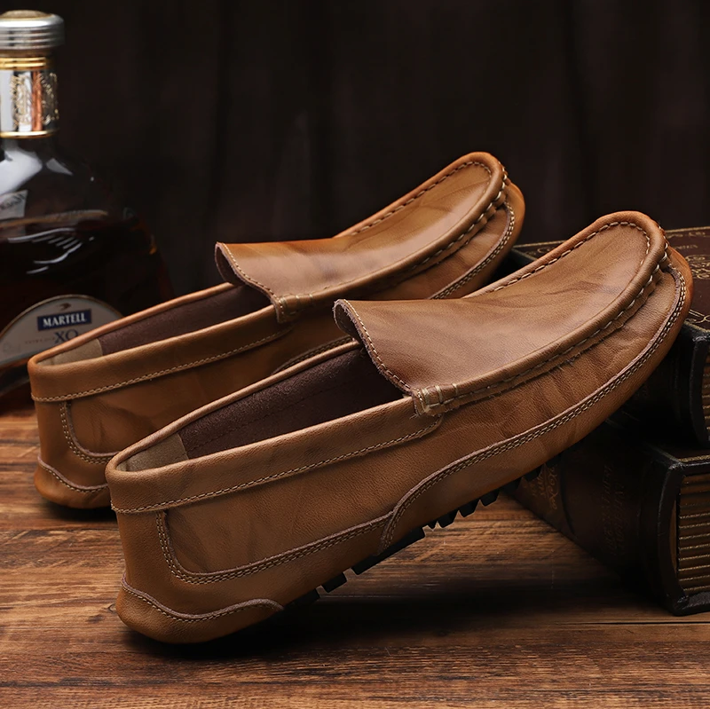 🔥Hot Sale🎁--50% OFF 🎉 Men's Comfy Casual Stylish Driving Style Slip On Leather Loafer