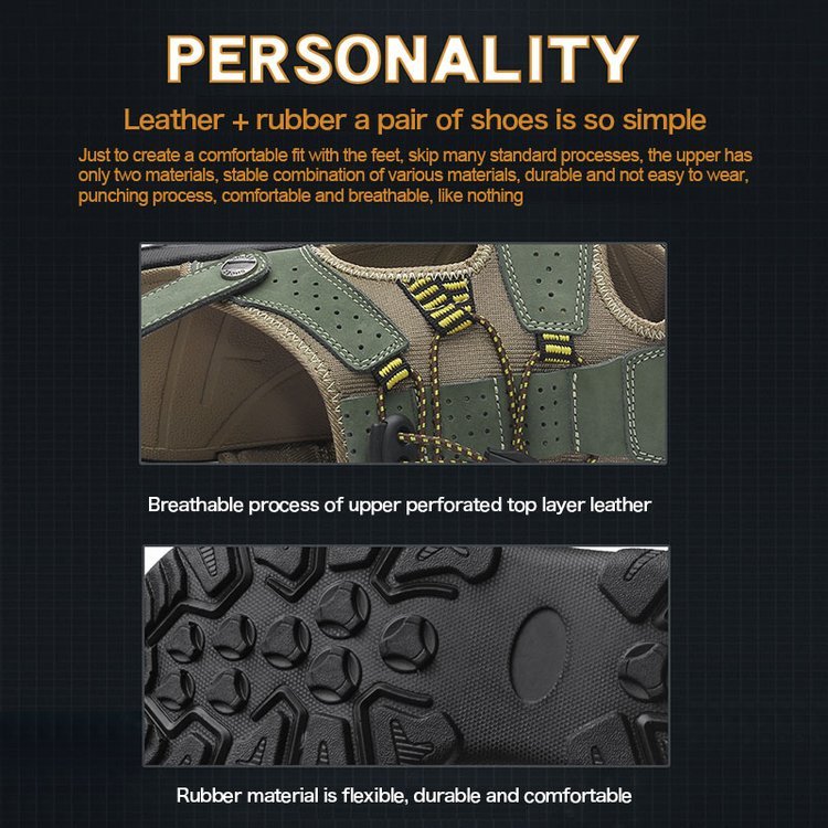 Men's Casual Sandals Leather Outdoor Water Shoe