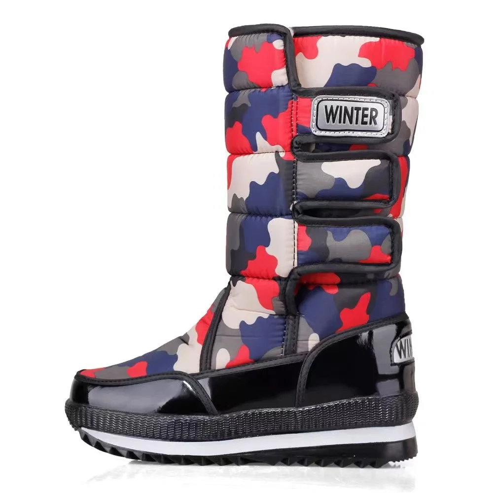 Ideales Geschenk - Hochwertiger, rutschfester und wasserdichter Schneestiefel aus Kunstfell für Damen