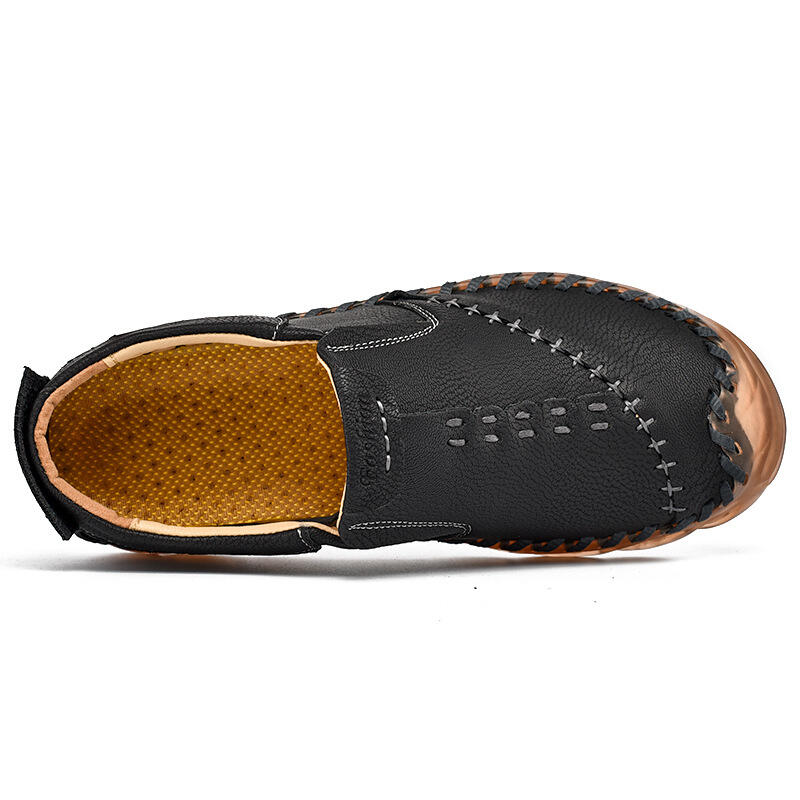 Herren leichte rutschfeste handgefertigte Schuhe orthopädische Lederschuhe