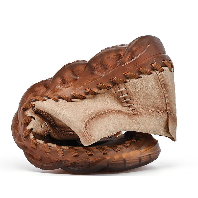 Herren leichte rutschfeste handgefertigte Schuhe orthopädische Lederschuhe