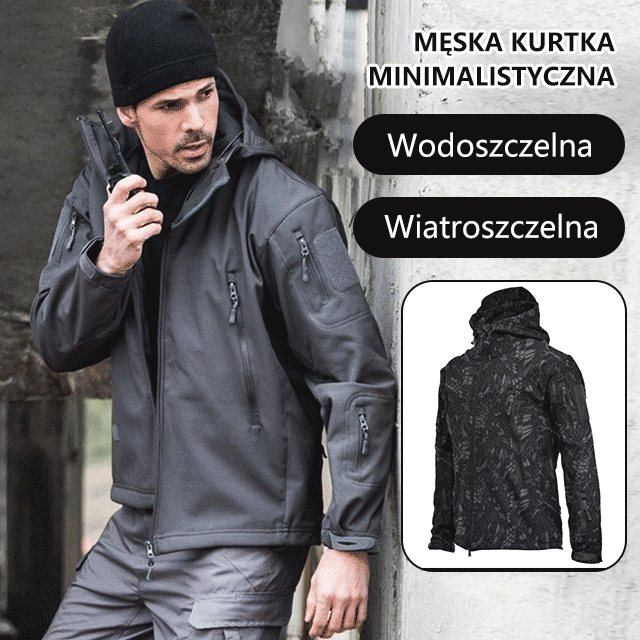 Taktische Fleecejacke für Herren, warme Winterjacke mit Kapuze