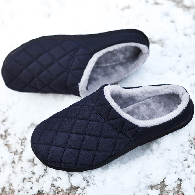 KOMFORTABLE WEICHE HALF DRAG LÄSSIGE BAUMWOLLSCHUHE AUS FLEECE FÜR HERREN