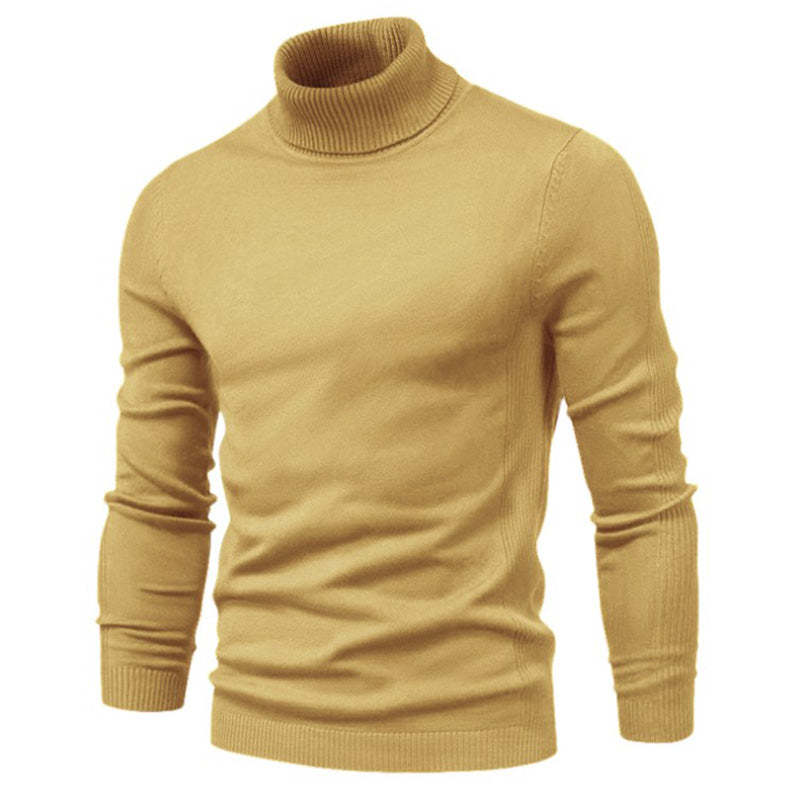 Men's Turtleneck / Mid Collar / Crew Neck Basic Cashmere Base Bottoming Sweater