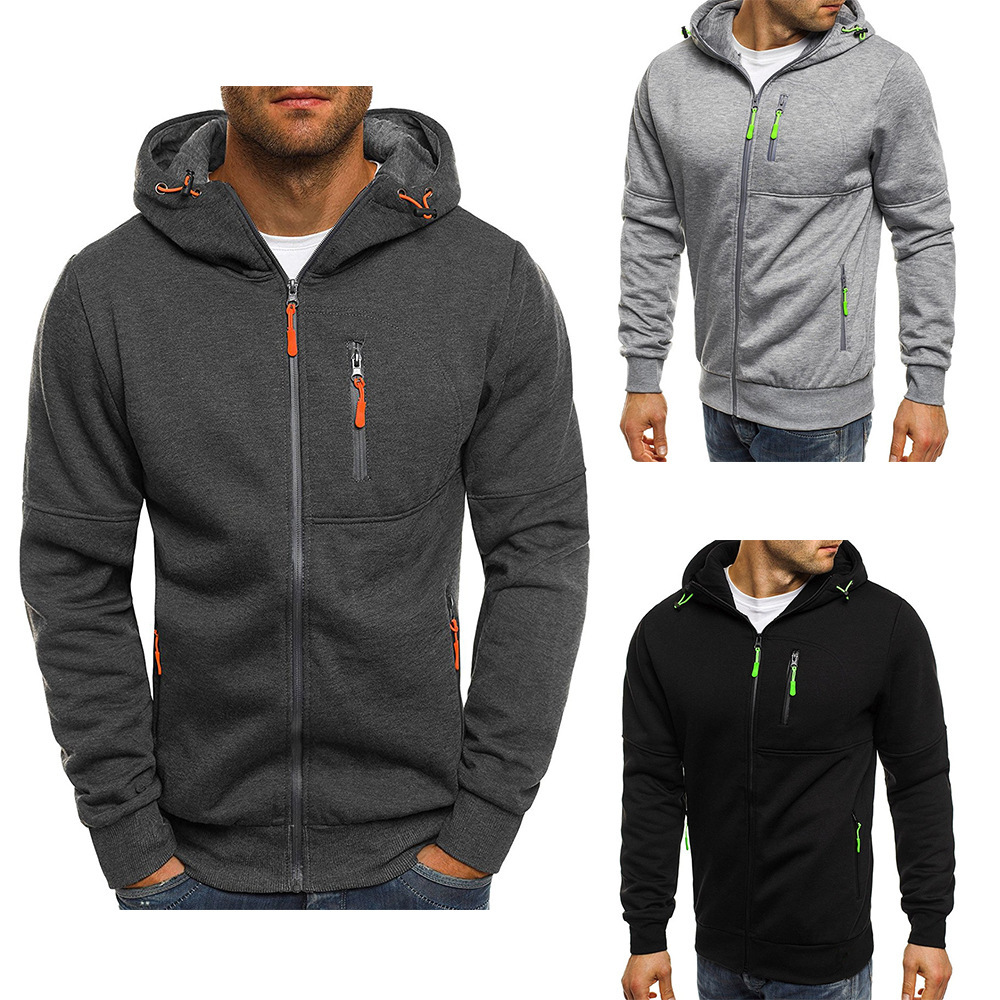Men's Zip Up Vacation Streetwear Fleece  Hoodie Jacket