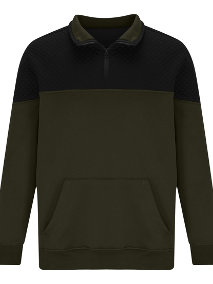 Men's Fashionable Color Block Half Zip Outdoor Casual Sweatshirt