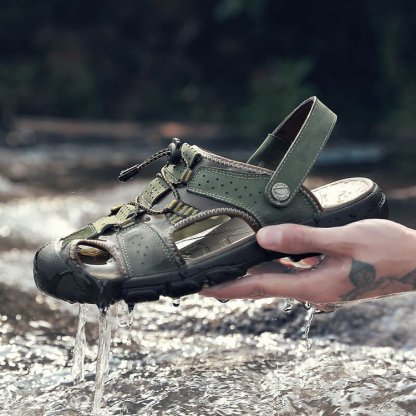 Men's Casual Sandals Leather Outdoor Water Shoe