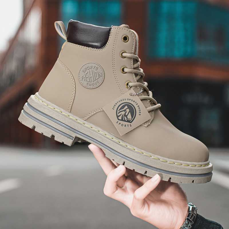 2024 Neue Retro-Stil weiches Leder Kurze Stiefel mit Weichen Sohlen Arbeitskleidung Martin Stiefel