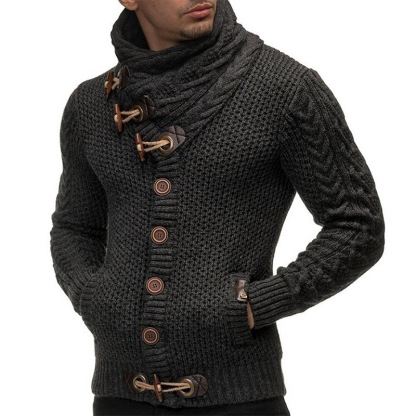 Lässiger Pullover mit Schal und Tasche für Herren