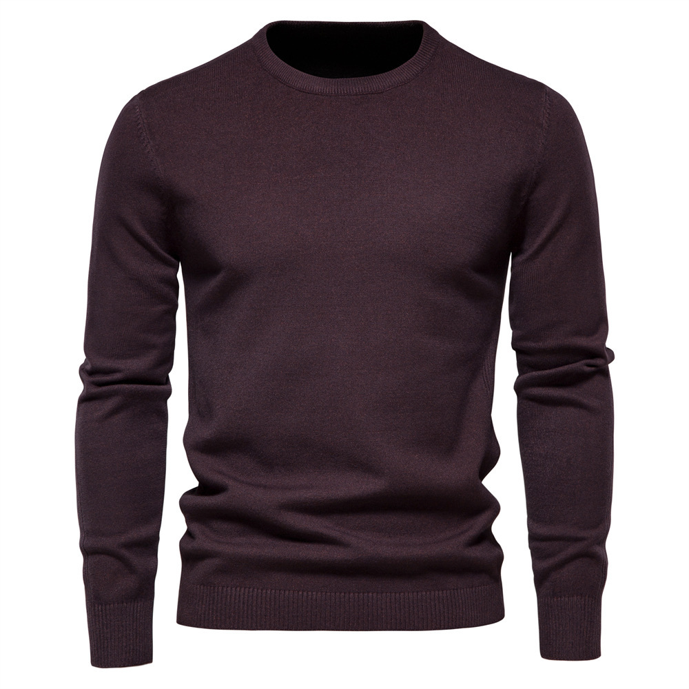 Men's Turtleneck / Mid Collar / Crew Neck Basic Cashmere Base Bottoming Sweater