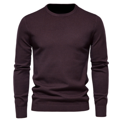 Men's Turtleneck / Mid Collar / Crew Neck Basic Cashmere Base Bottoming Sweater