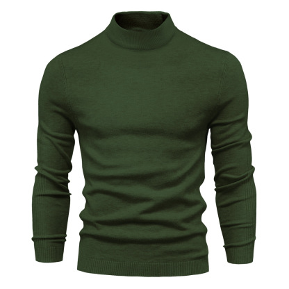 Men's Turtleneck / Mid Collar / Crew Neck Basic Cashmere Base Bottoming Sweater