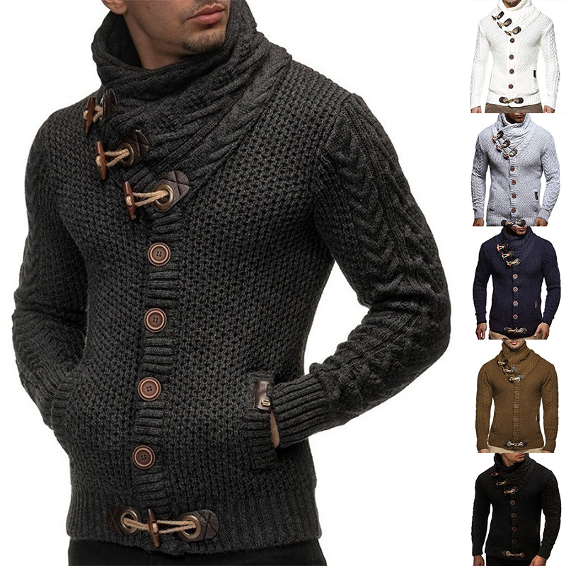 Lässiger Pullover mit Schal und Tasche für Herren