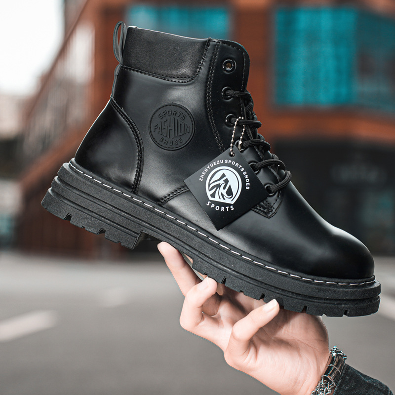 2024 Neue Retro-Stil weiches Leder Kurze Stiefel mit Weichen Sohlen Arbeitskleidung Martin Stiefel