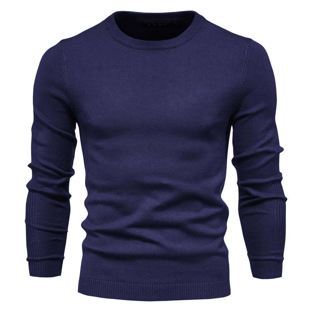 Men's Turtleneck / Mid Collar / Crew Neck Basic Cashmere Base Bottoming Sweater