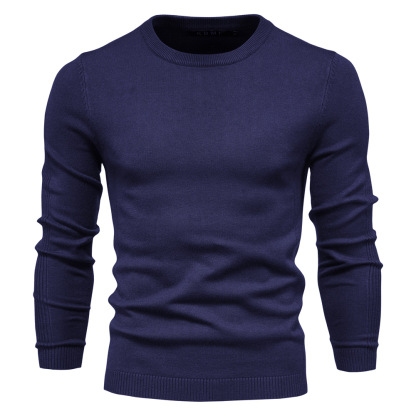 Men's Turtleneck / Mid Collar / Crew Neck Basic Cashmere Base Bottoming Sweater