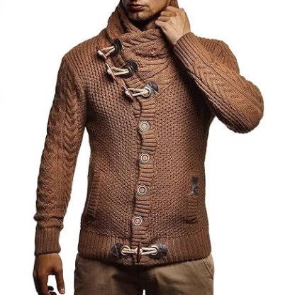 Men's Casual Scarf Jacket Pocket Sweater