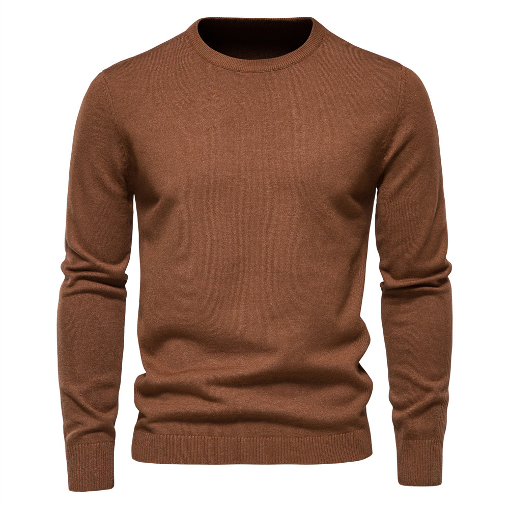Men's Turtleneck / Mid Collar / Crew Neck Basic Cashmere Base Bottoming Sweater