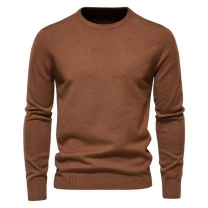 Men's Turtleneck / Mid Collar / Crew Neck Basic Cashmere Base Bottoming Sweater