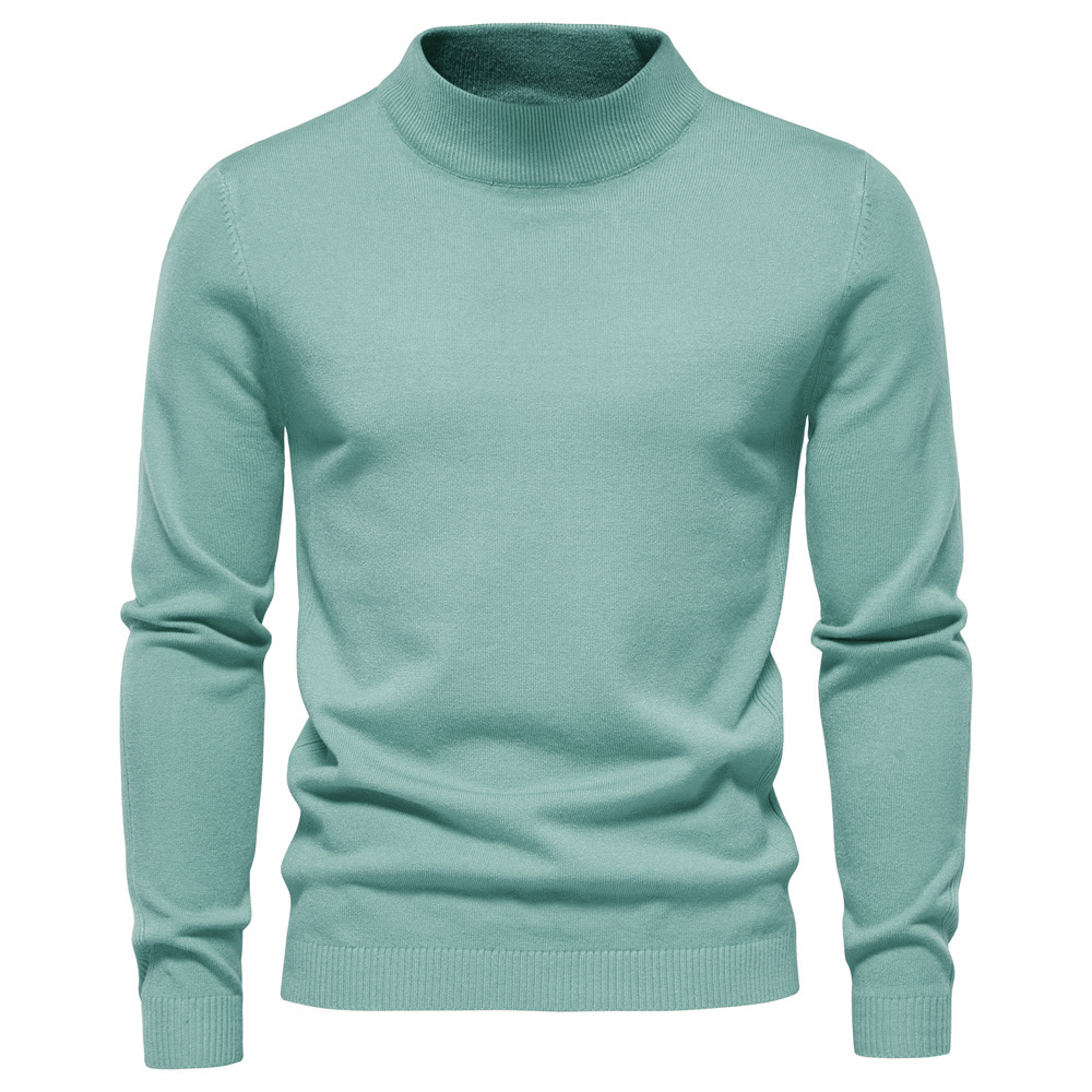 Men's Turtleneck / Mid Collar / Crew Neck Basic Cashmere Base Bottoming Sweater