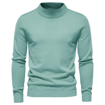 Men's Turtleneck / Mid Collar / Crew Neck Basic Cashmere Base Bottoming Sweater