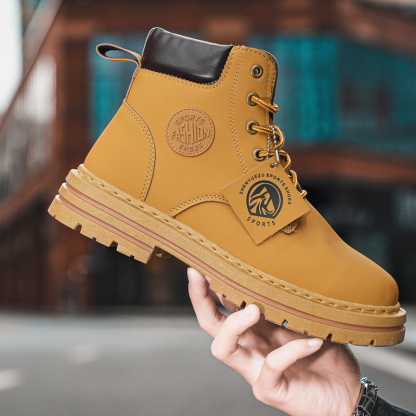 2024 Neue Retro-Stil weiches Leder Kurze Stiefel mit Weichen Sohlen Arbeitskleidung Martin Stiefel