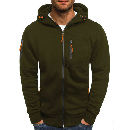 Men's Zip Up Vacation Streetwear Fleece  Hoodie Jacket
