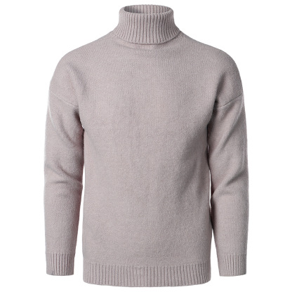 Solid Color High Collar Casual Loose Cashmere Sweater