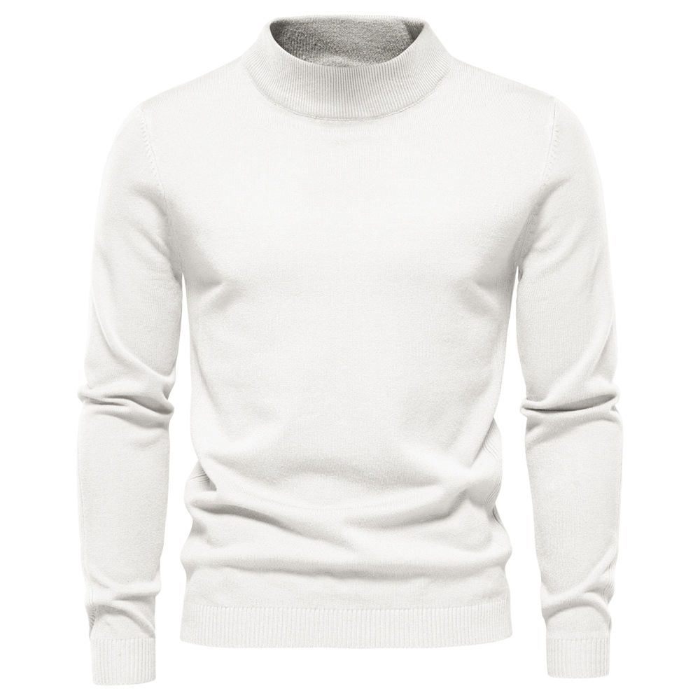 Men's Turtleneck / Mid Collar / Crew Neck Basic Cashmere Base Bottoming Sweater